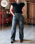 Jean Barrel Asymétrique  - Gris