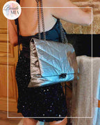 Tote bag with a puffer jacket effect