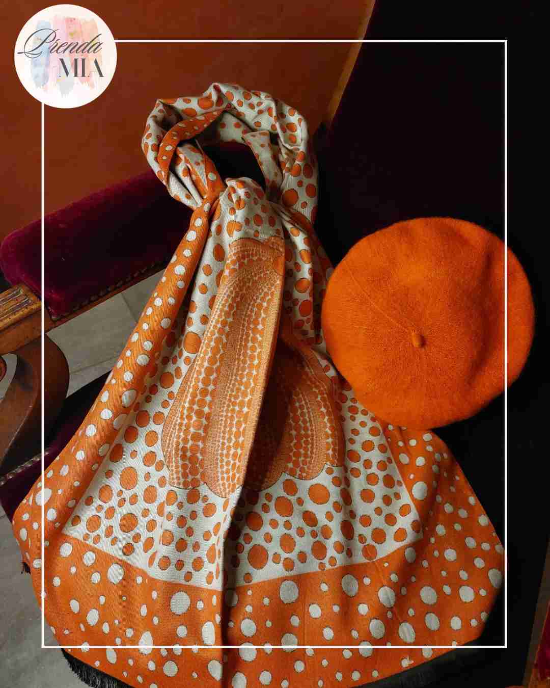 Echarpe rectangle orange