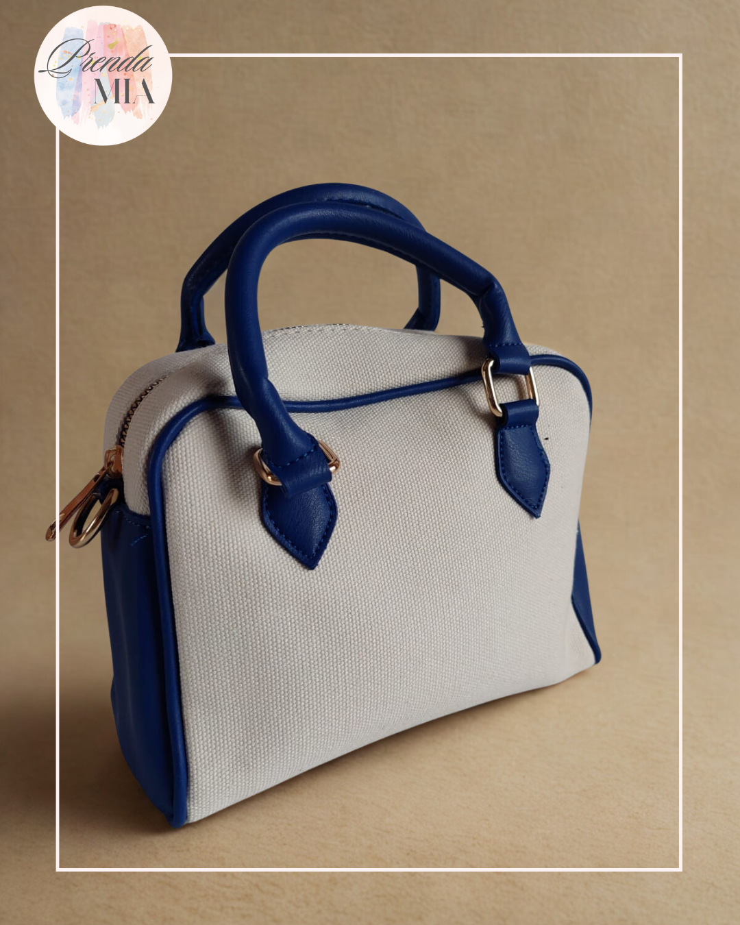 Sac Bicolore Toile & Bleu Royal