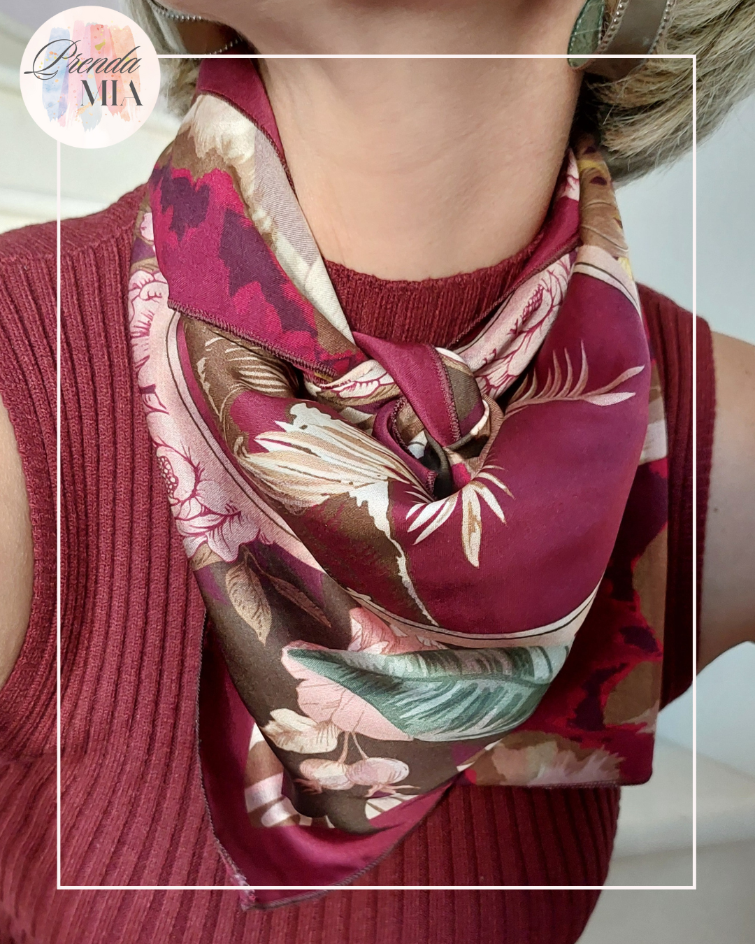 Foulard - carré de soie Bordeaux