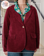 Veste-gilet velours bordeaux