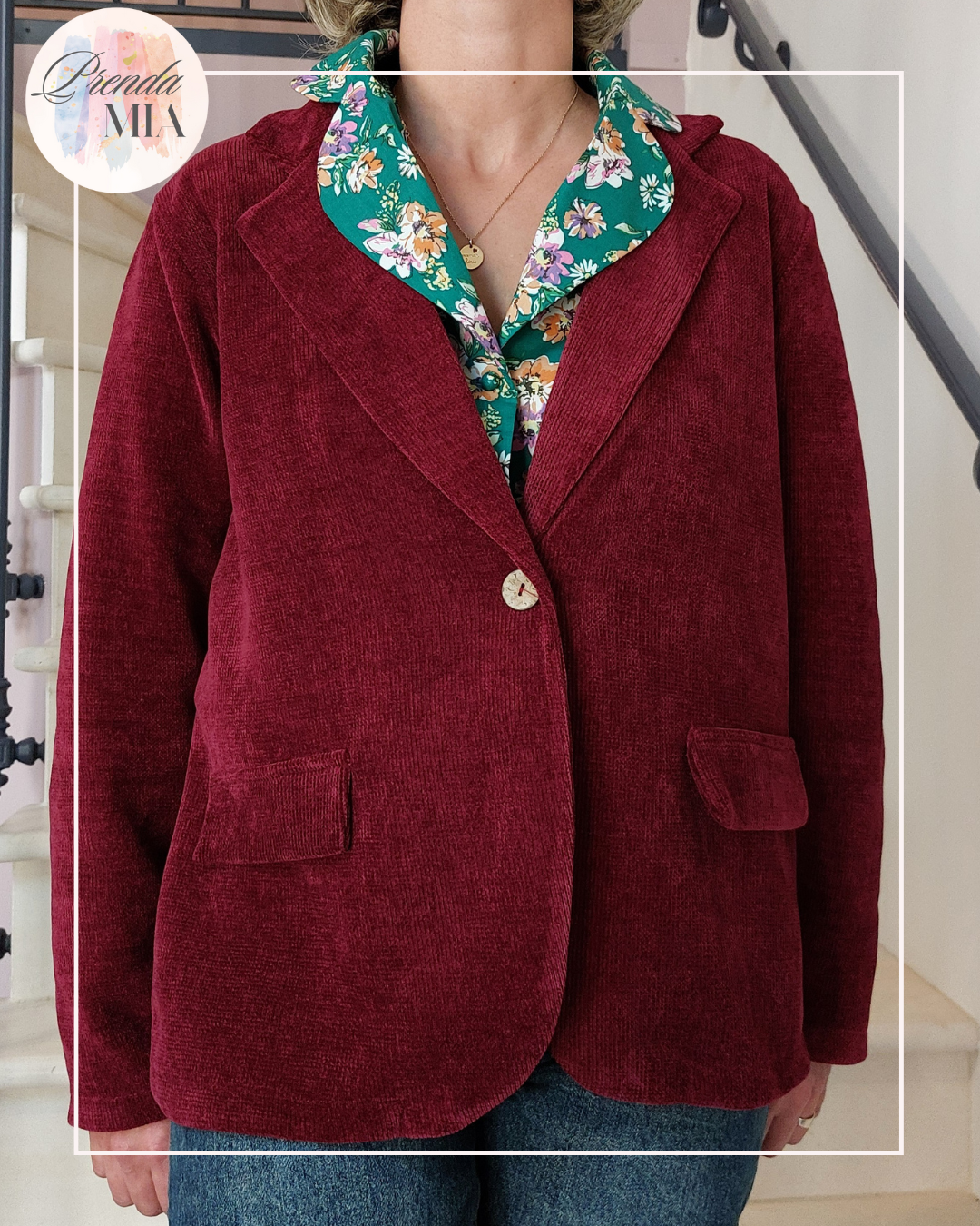 Veste-gilet velours bordeaux