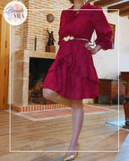 Flamingo Dress Burgundy