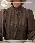 Chemisier dentelle marron