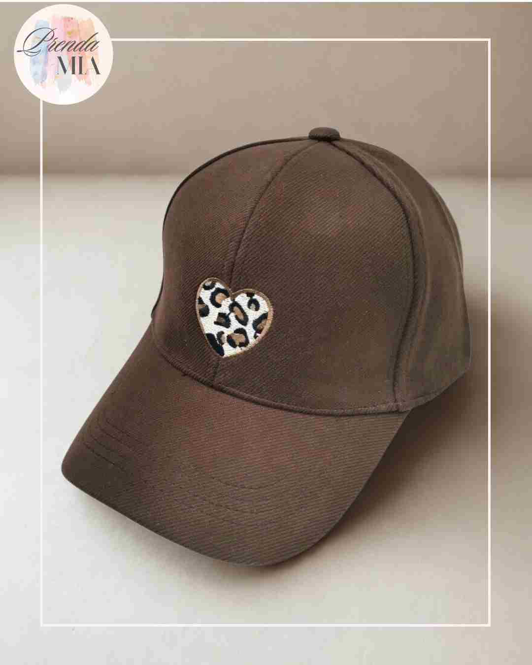 Casquette Coeur Léopard chocolat