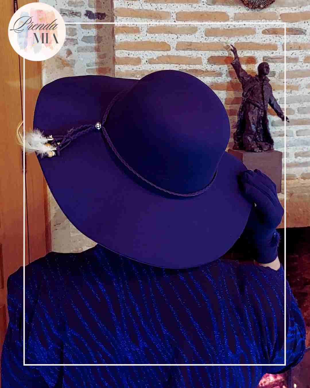 Chapeau Capeline marine plume