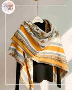 Beige &amp; yellow square scarf