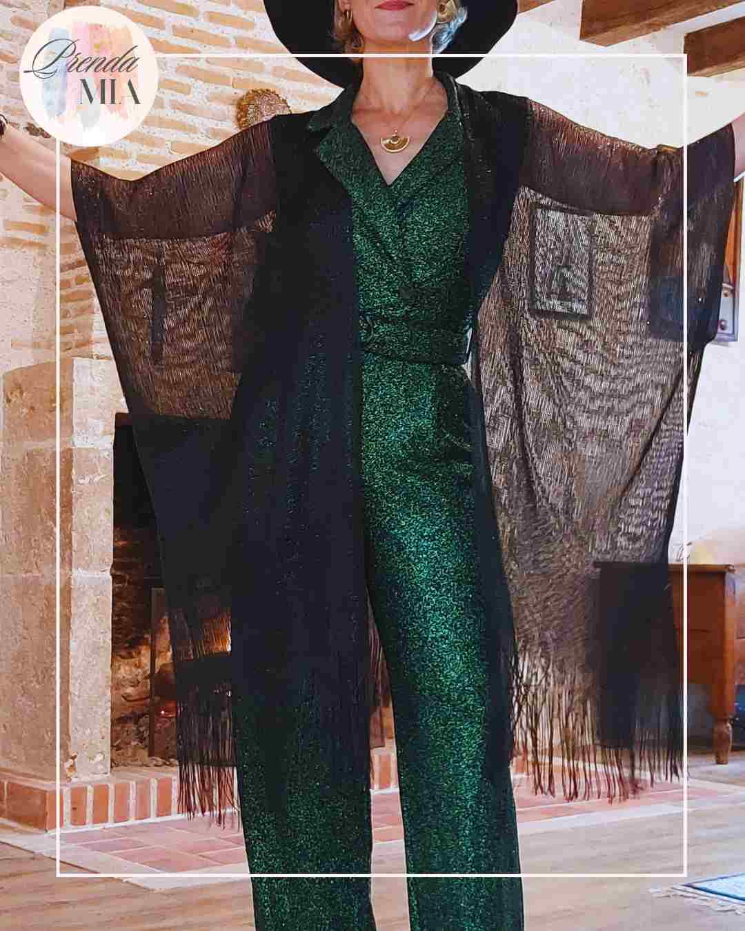 Châle brillant noir