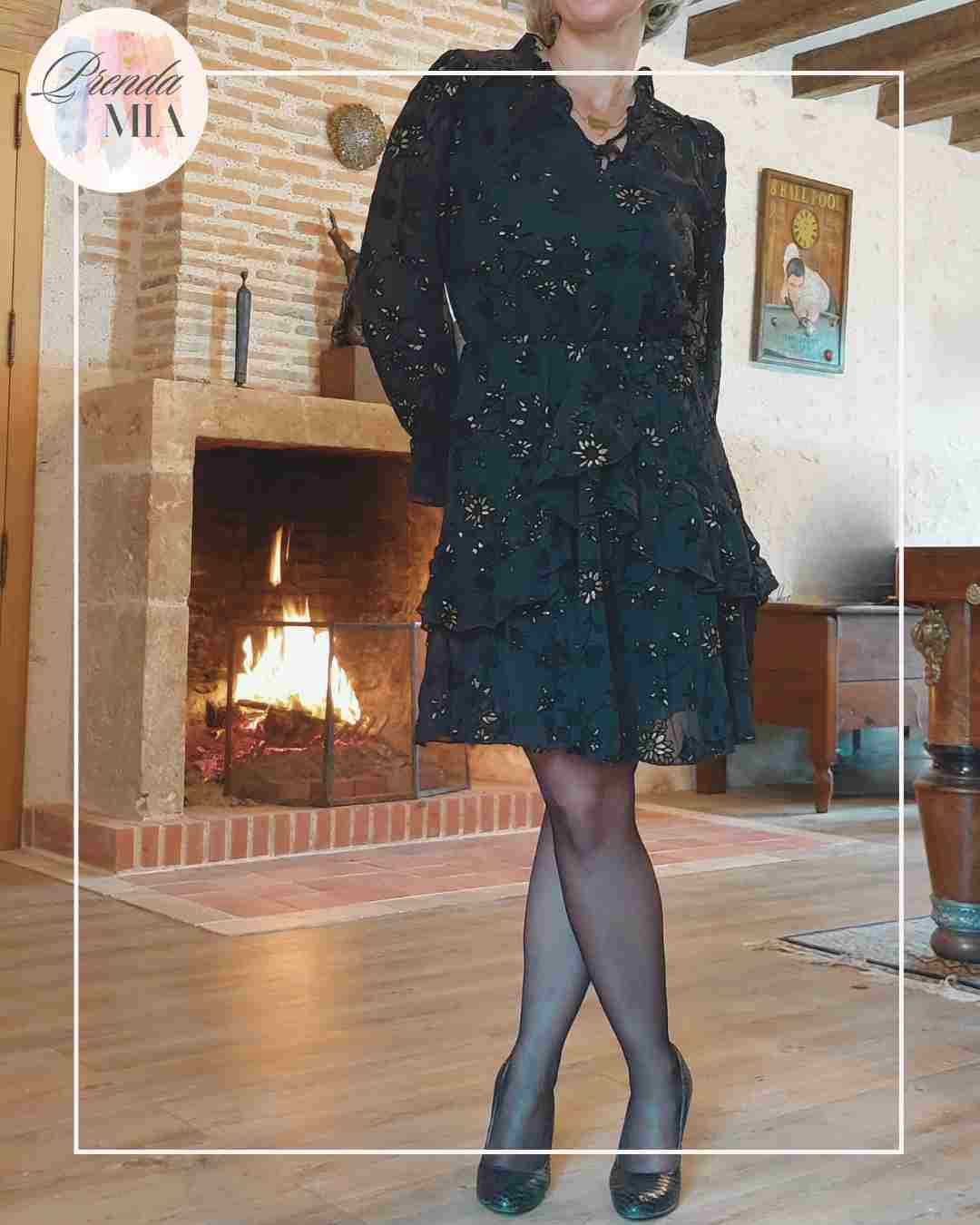 Robe Flamant Or et Noir