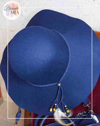 Chapeau Capeline marine plume