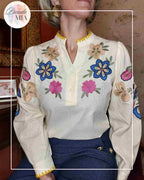 Blouse Olie brodée