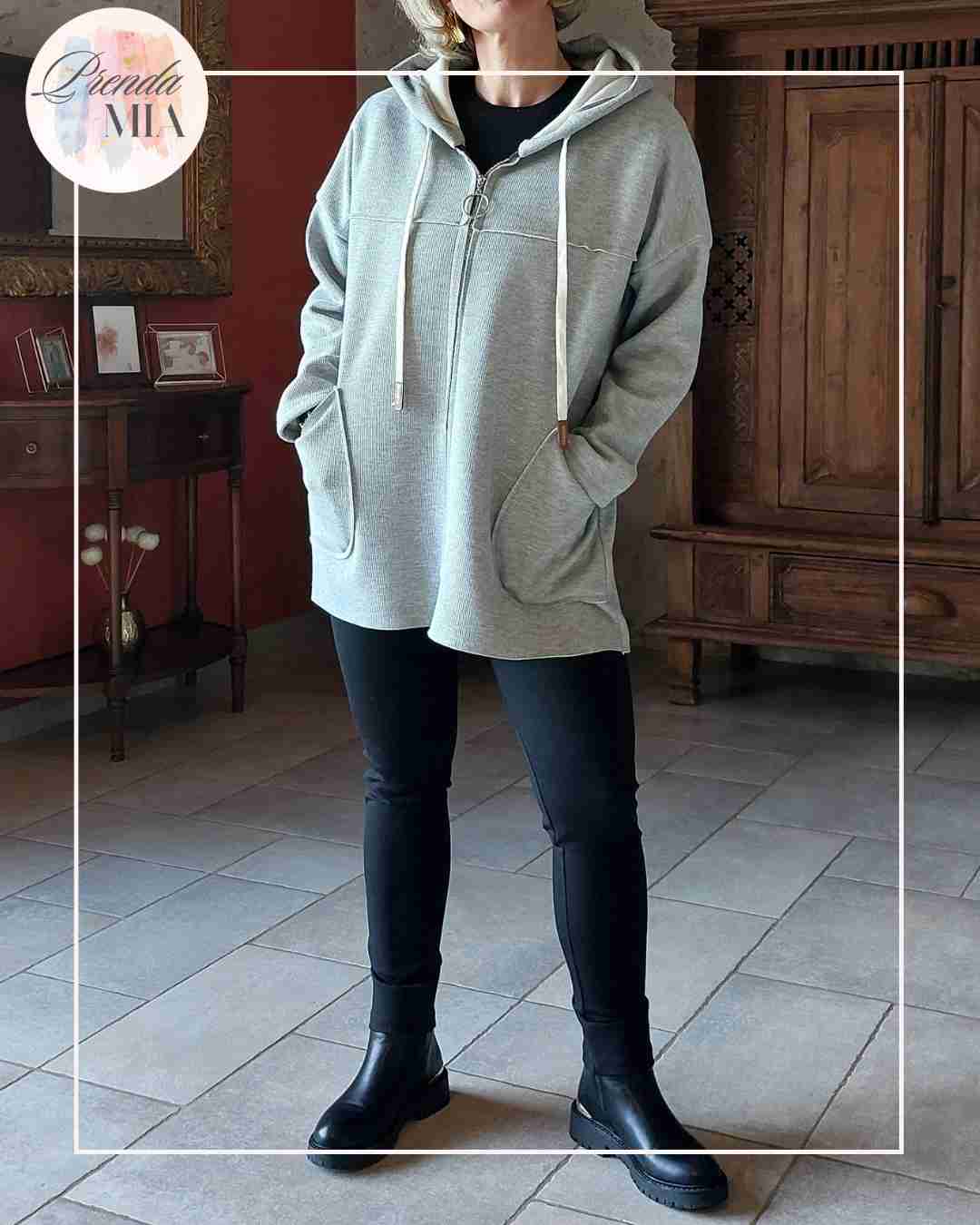 Veste sweat à Capuche - Grise