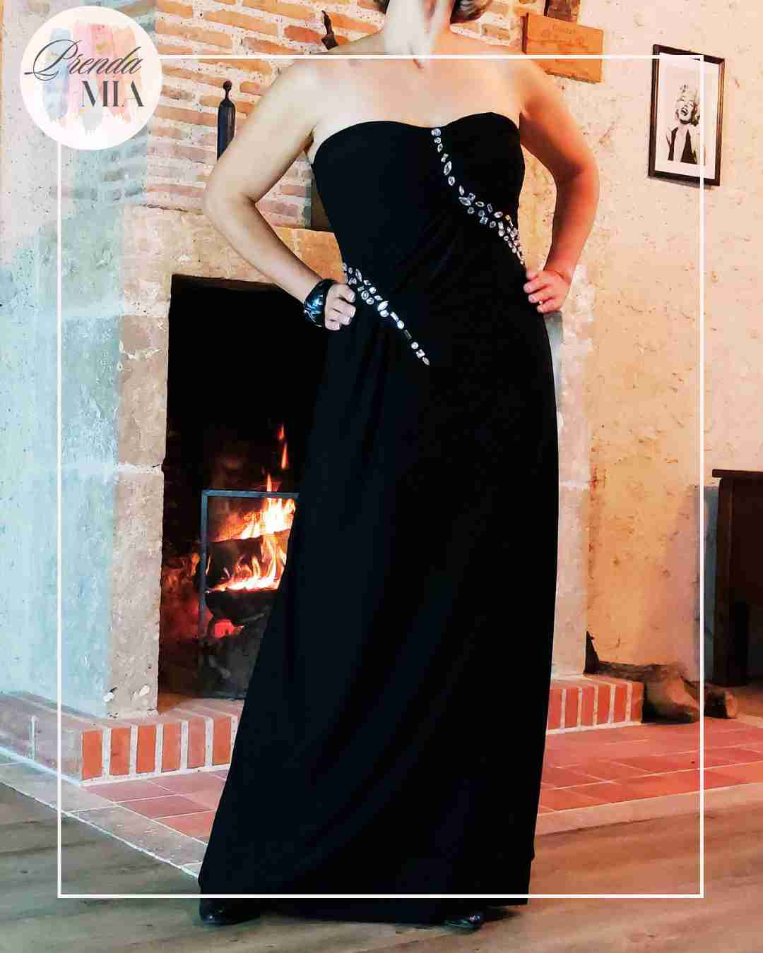 Robe bustier Strass noire