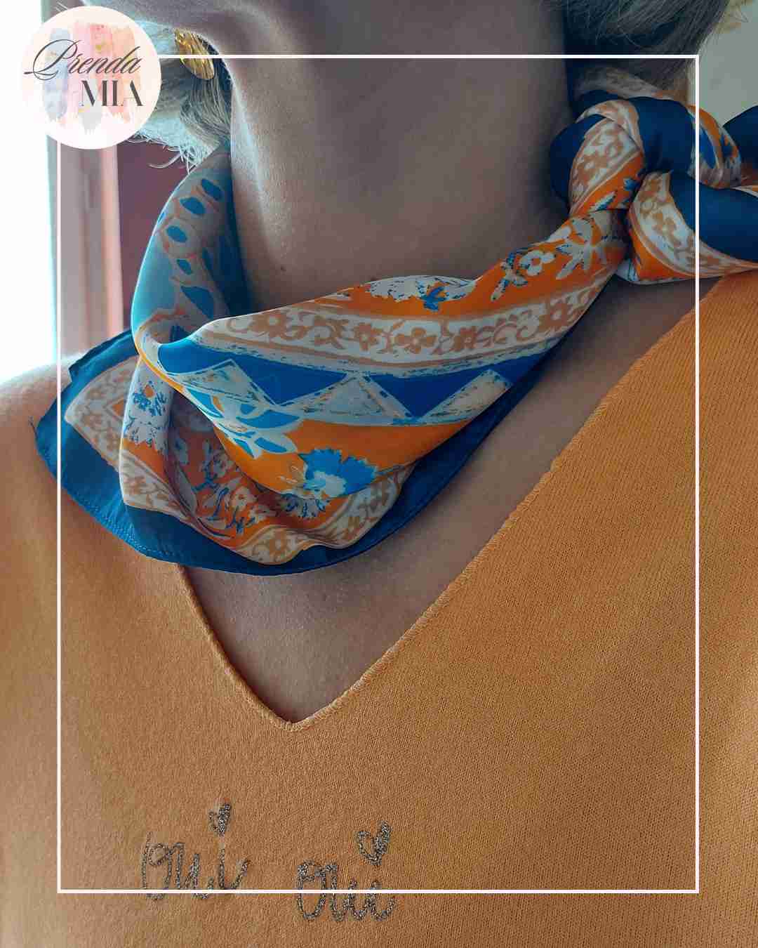 Orange flower scarf
