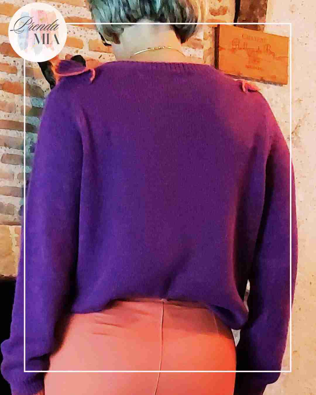 Pull Violet et Orange à Volants