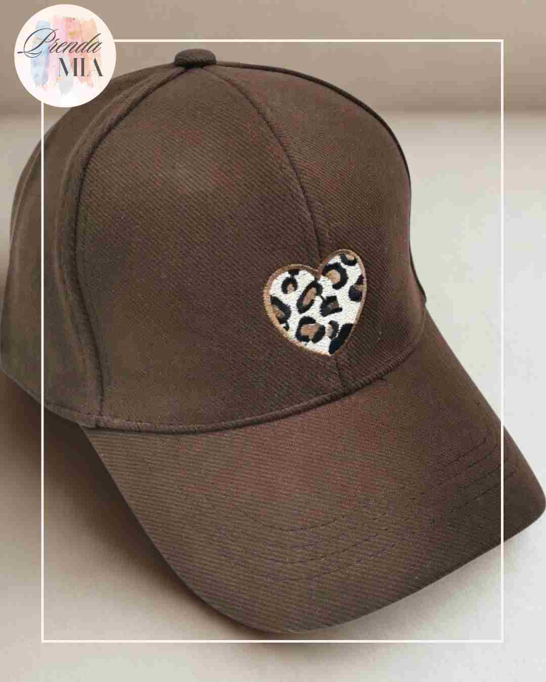 Casquette Coeur Léopard chocolat