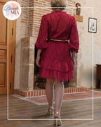 Flamingo Dress Burgundy