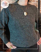 Pull en maille manches ornées - Gris foncé