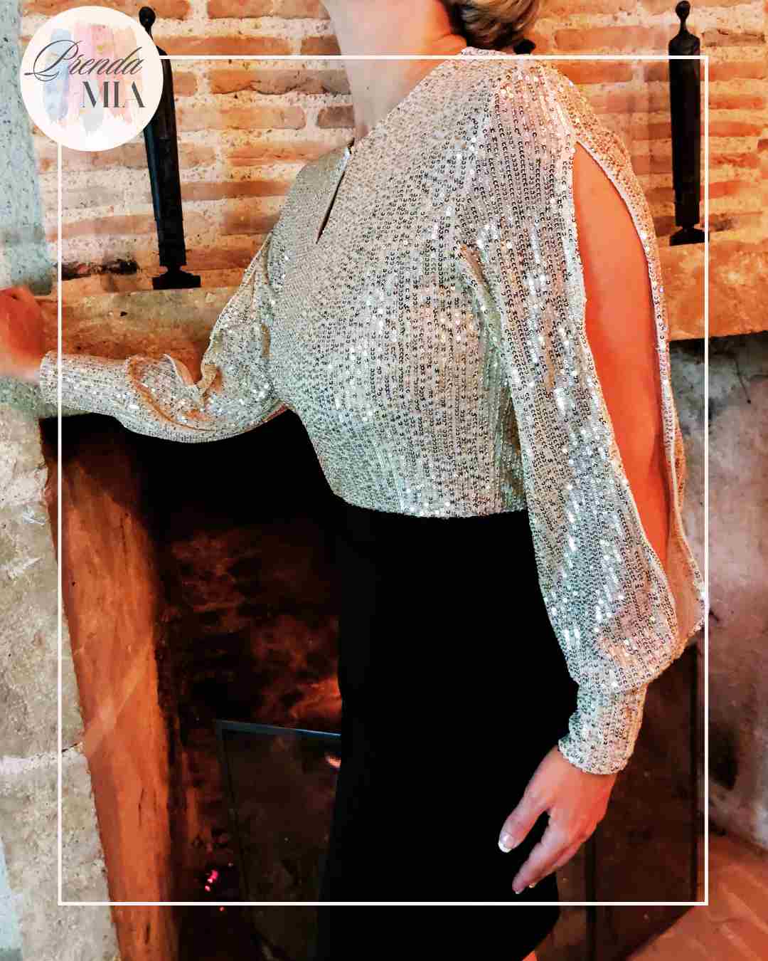 Robe Glamour noire et dorée