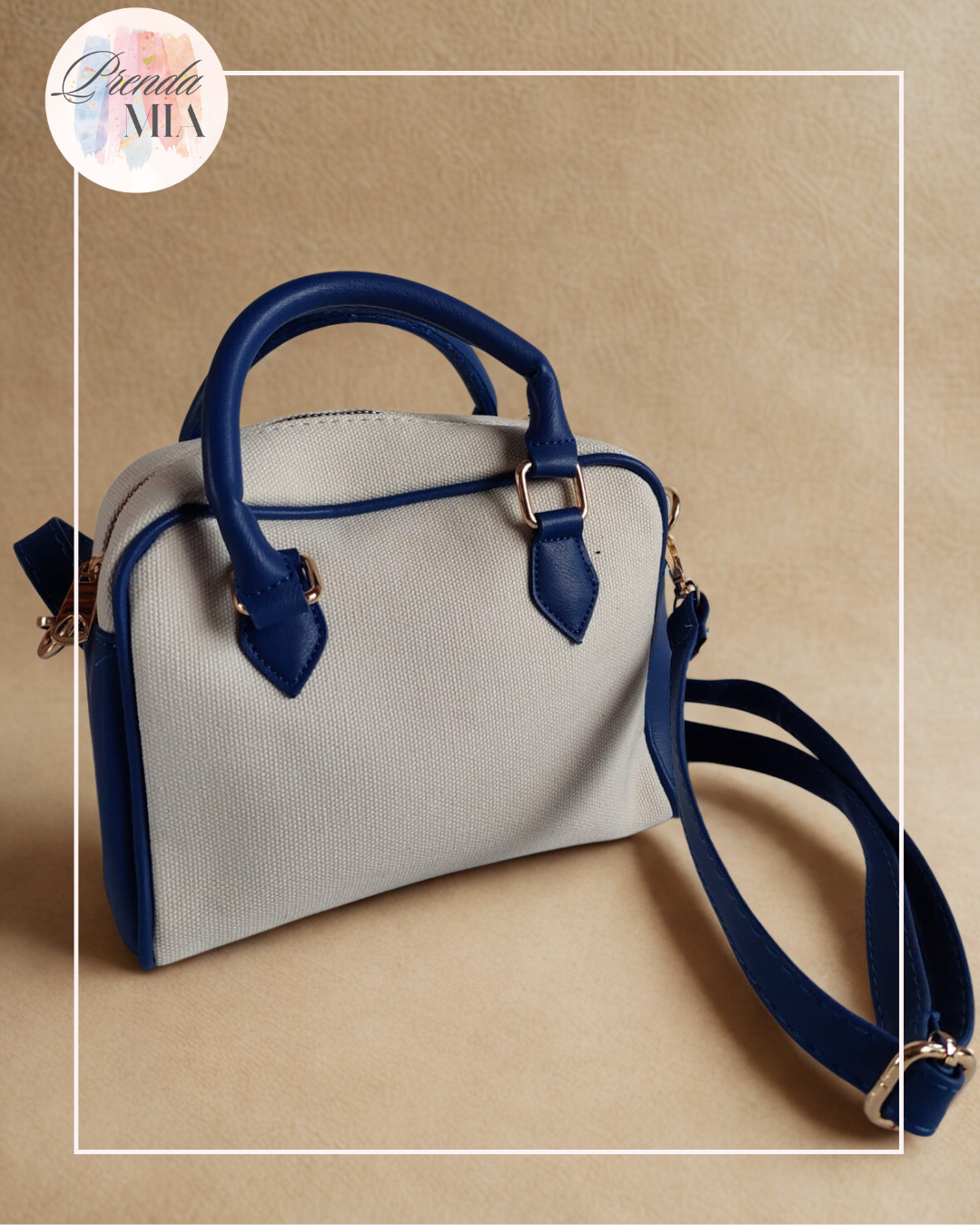 Sac Bicolore Toile & Bleu Royal