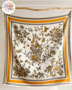 Beige &amp; yellow square scarf