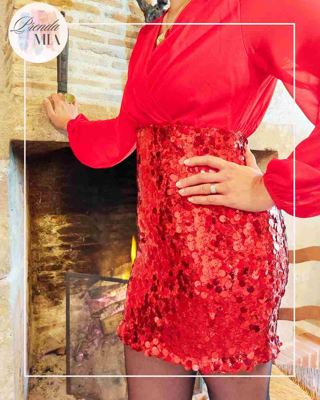 Robe rouge Elégance scintillante