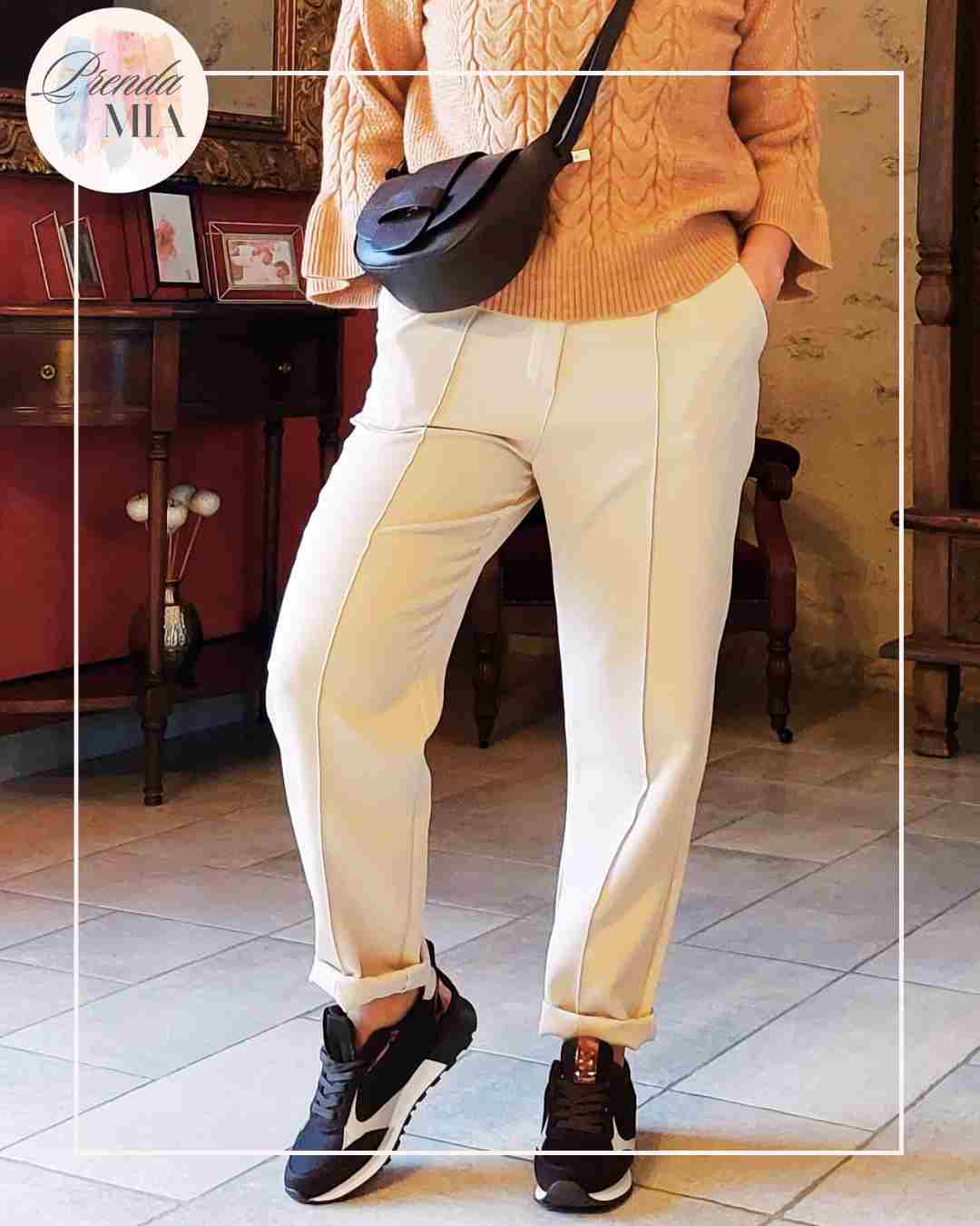 Pantalon Carotte –  beige