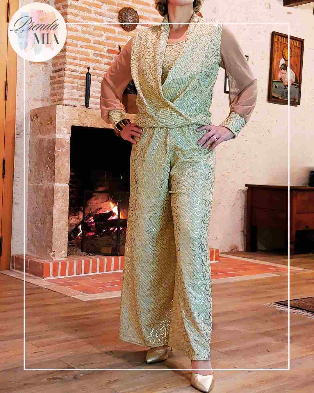 Pantalon sequins or Aura