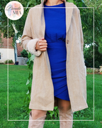 Manteau mi-long à chevrons Camel