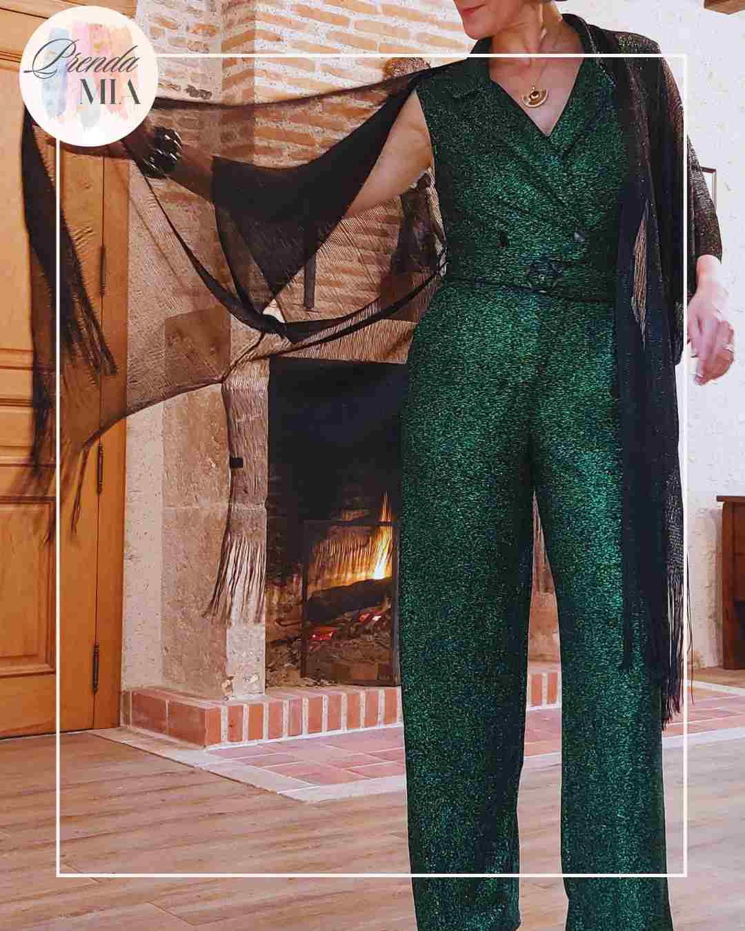 Châle brillant noir