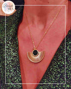 Parure Paon – Collier + Boucles d’Oreilles