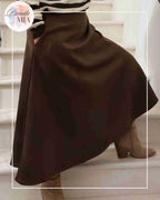 Jupe en Daim Chocolat – Style Cow-Boy