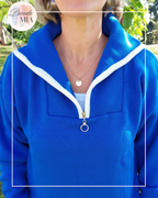 Pull Surdimensionné à Col Zippé – Bleu Électrique
