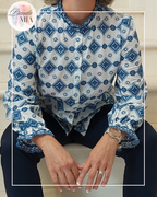 Blue embroidered blouse