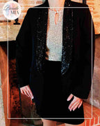 Veste blazer noire - Revers pailletés