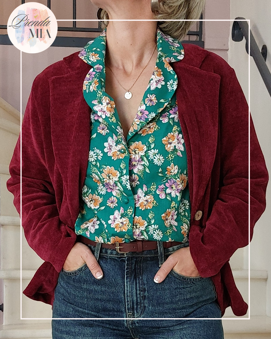 Veste-gilet velours bordeaux