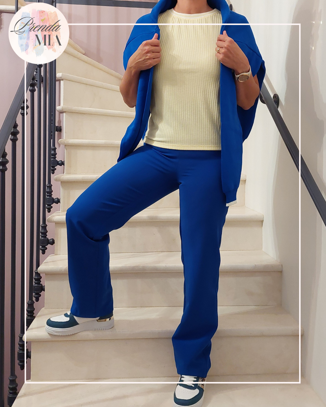 Pantalon droit Anne - Bleu roi