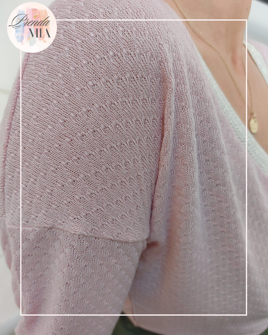 Blouse rose en maille