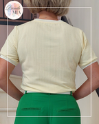 yellow crew neck t-shirt