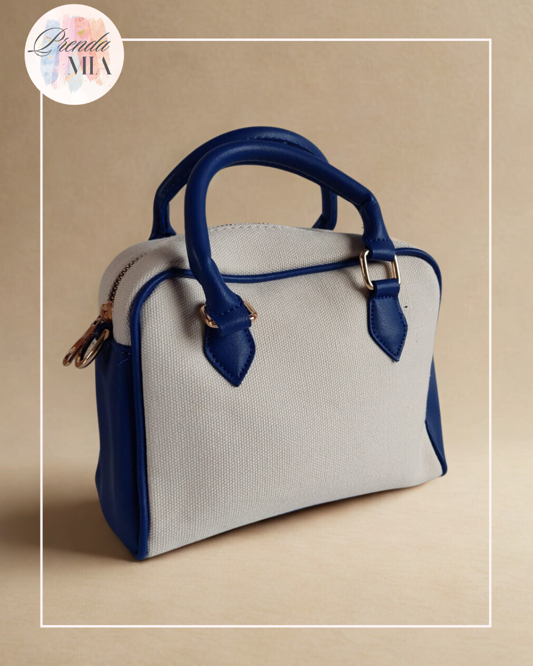 Sac Bicolore Toile & Bleu Royal