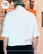 Pull noir et blanc motif reflet