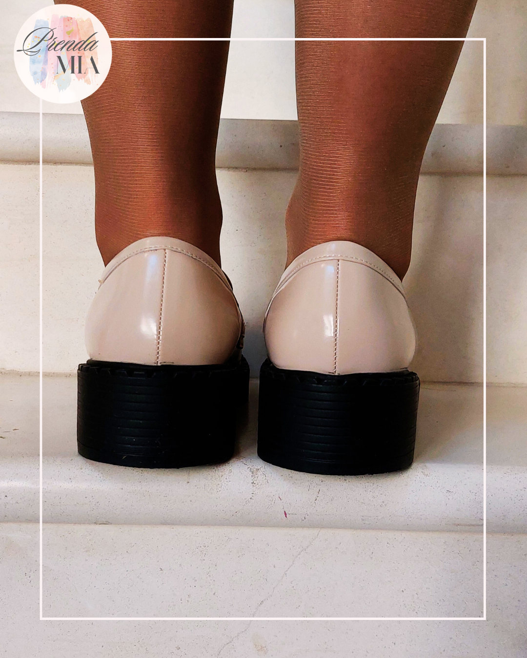 Mocassins compensés femme beige et noir