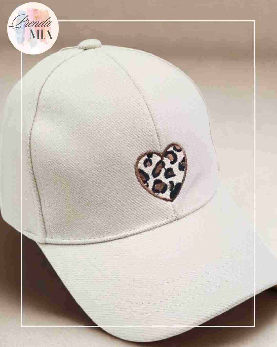 Casquette Coeur Léopard beige