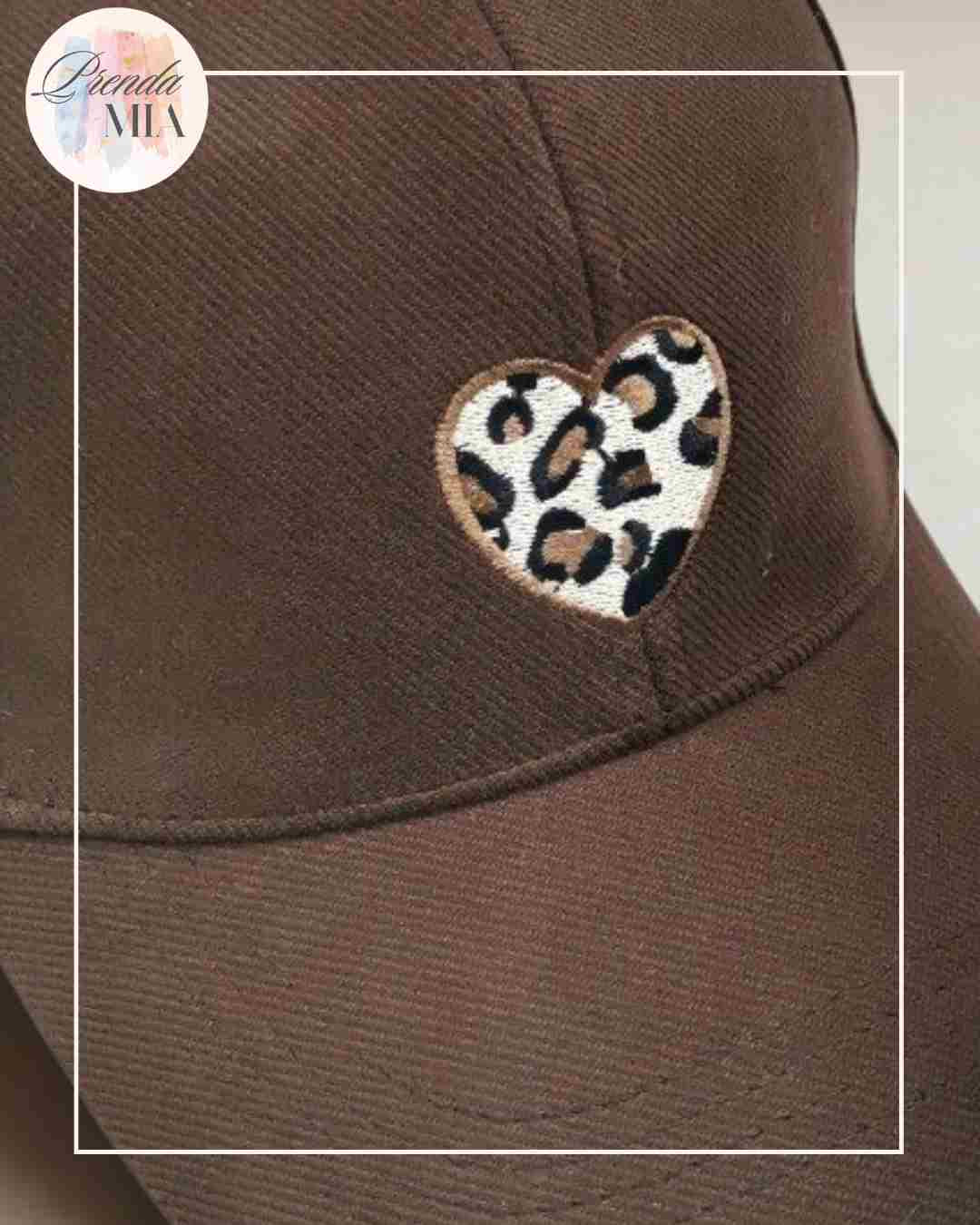Casquette Coeur Léopard chocolat