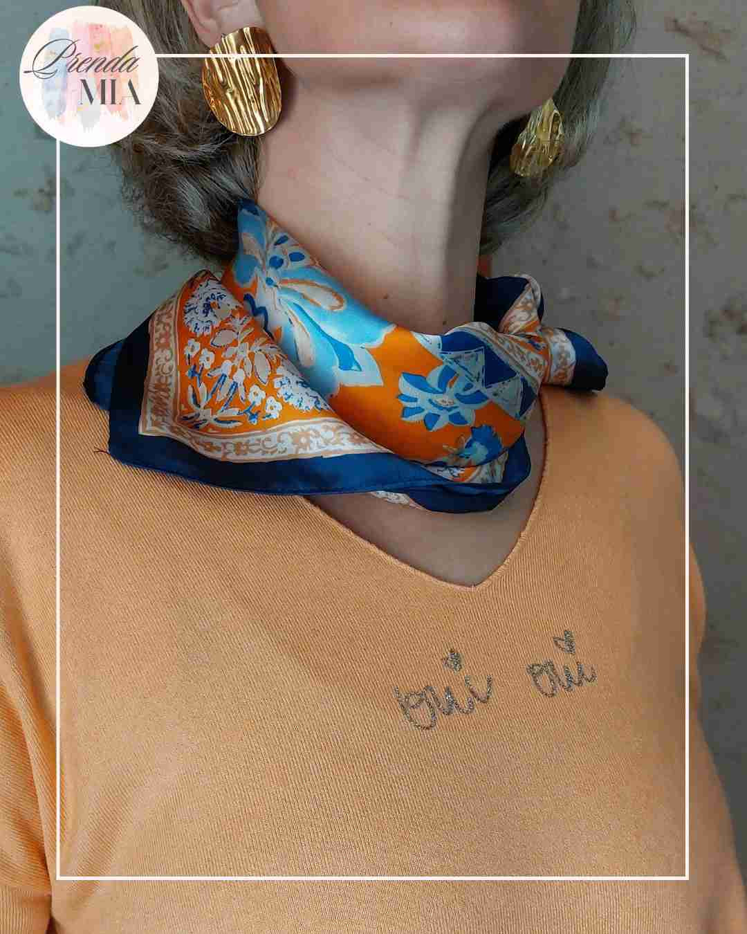 Orange flower scarf
