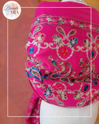 Châle brodé fuchsia