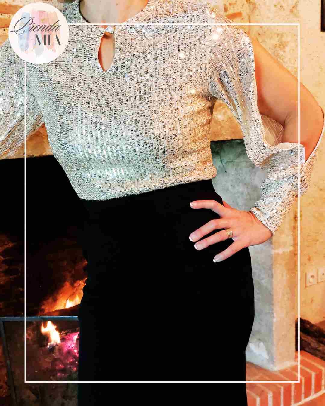 Robe Glamour noire et dorée