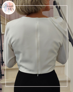 Crop Top drapé - blanc