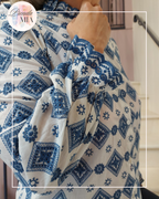 Blue embroidered blouse